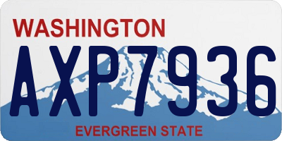 WA license plate AXP7936