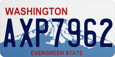 WA license plate AXP7962
