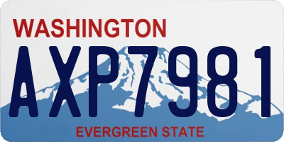 WA license plate AXP7981