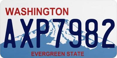 WA license plate AXP7982