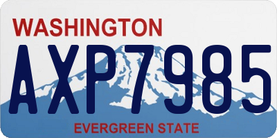 WA license plate AXP7985