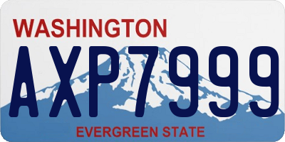 WA license plate AXP7999
