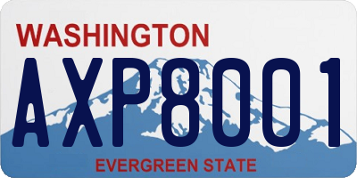 WA license plate AXP8001