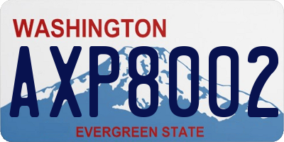WA license plate AXP8002