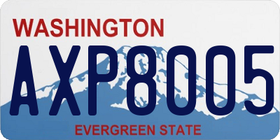 WA license plate AXP8005
