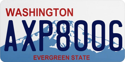 WA license plate AXP8006