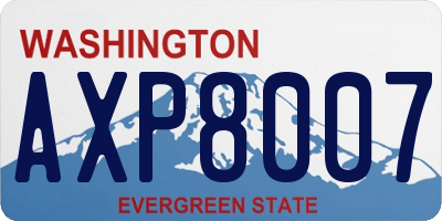 WA license plate AXP8007