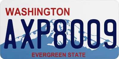 WA license plate AXP8009