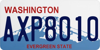 WA license plate AXP8010