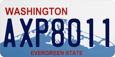 WA license plate AXP8011