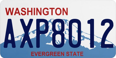 WA license plate AXP8012