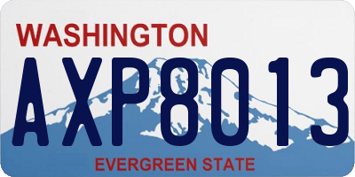 WA license plate AXP8013