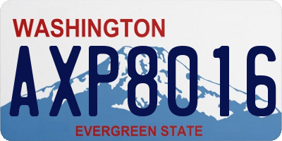 WA license plate AXP8016