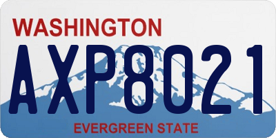 WA license plate AXP8021
