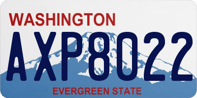WA license plate AXP8022
