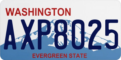 WA license plate AXP8025