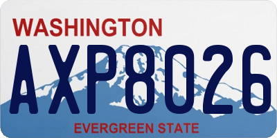 WA license plate AXP8026