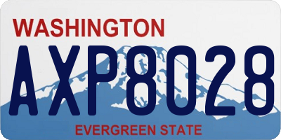 WA license plate AXP8028