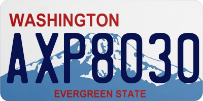 WA license plate AXP8030
