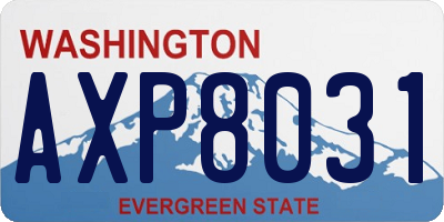 WA license plate AXP8031