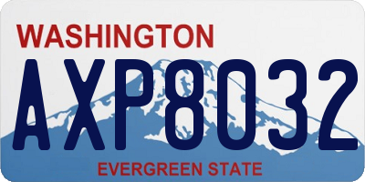 WA license plate AXP8032