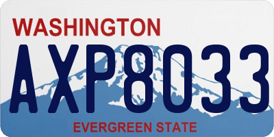 WA license plate AXP8033