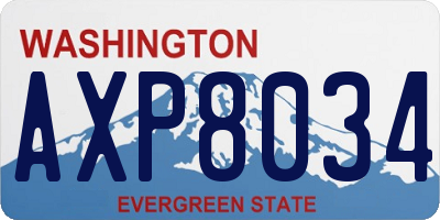 WA license plate AXP8034