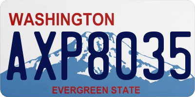WA license plate AXP8035