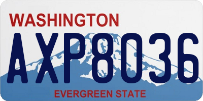 WA license plate AXP8036