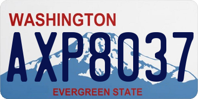 WA license plate AXP8037