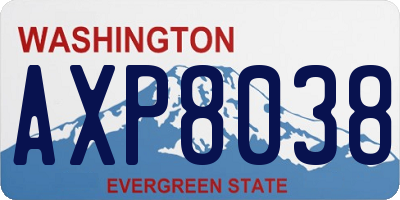WA license plate AXP8038