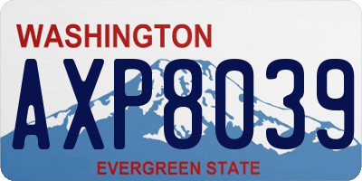 WA license plate AXP8039