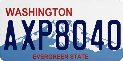 WA license plate AXP8040