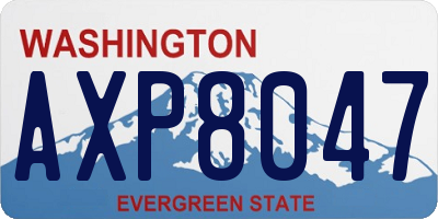 WA license plate AXP8047