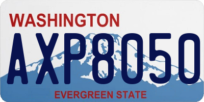 WA license plate AXP8050
