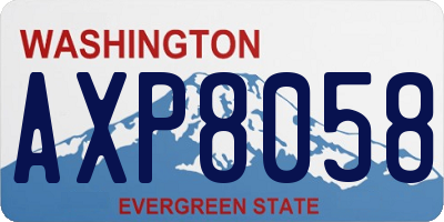 WA license plate AXP8058