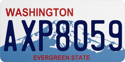 WA license plate AXP8059