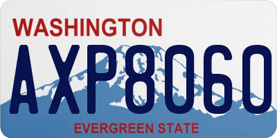 WA license plate AXP8060
