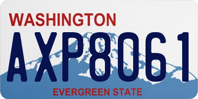 WA license plate AXP8061