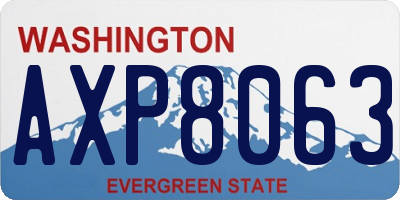 WA license plate AXP8063