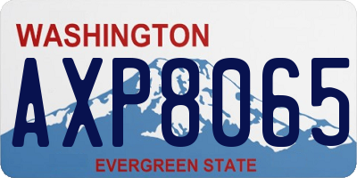WA license plate AXP8065