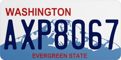 WA license plate AXP8067