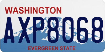 WA license plate AXP8068