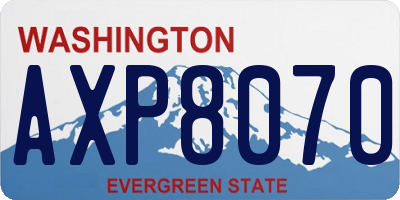 WA license plate AXP8070