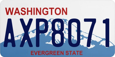 WA license plate AXP8071