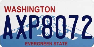 WA license plate AXP8072