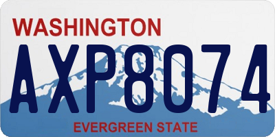 WA license plate AXP8074