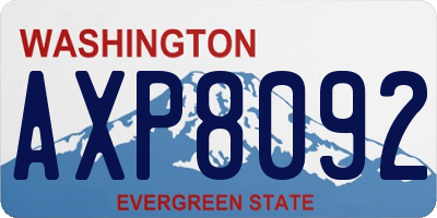 WA license plate AXP8092