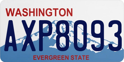 WA license plate AXP8093