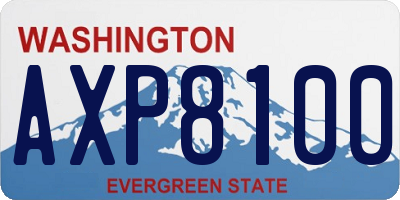 WA license plate AXP8100
